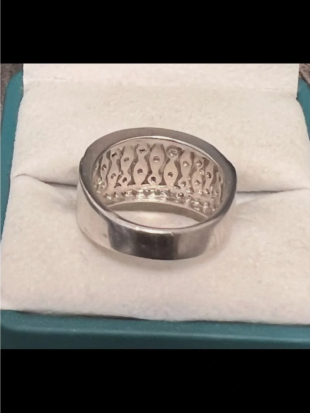 Sterling Silver (S925) Wide Pavé Ring featuring sparkling clear cubic zirconia